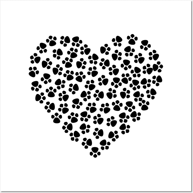 Paw Print Heart Wall Art by PatrioTEEism